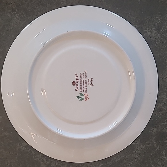 VINTAGE SANGO SILENT NIGHT CHRISTMAS SAUCERS SET OF 4 - Picture 3 of 5